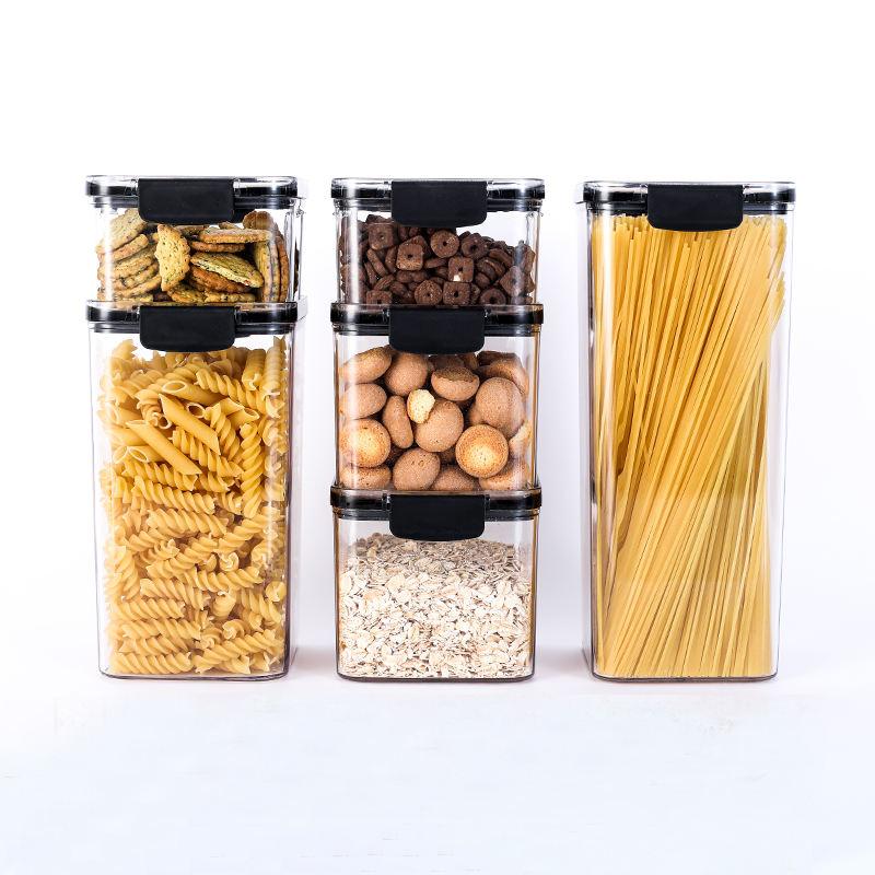 6 Piece Airtight Plastic Grain Containers BPA Free - Nioor