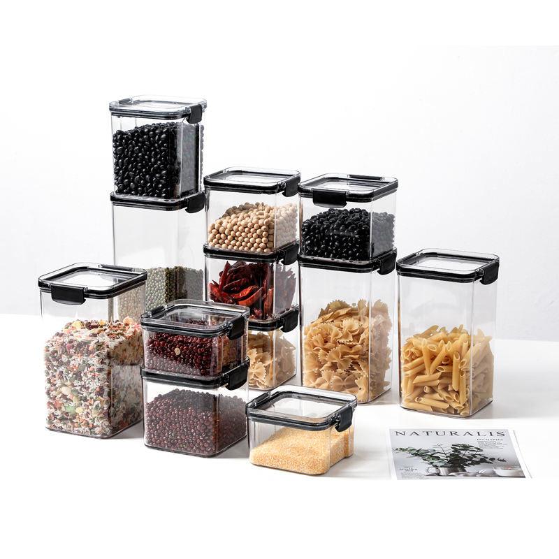 6 Piece Airtight Plastic Grain Containers BPA Free - Nioor