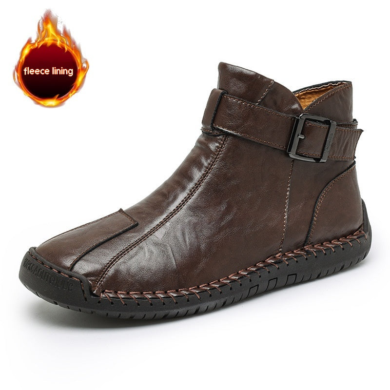 Cross-border Foreign Trade Hot Genuine Leather High-top Casual Men's Leather Boots