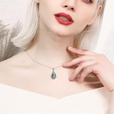 925 Silver Teardrop Urn Necklace for Ashes Retro Silver Necklace for Lover - Nioor