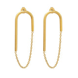 European And American Ins Style Chain U-shaped Ear Studs - Nioor