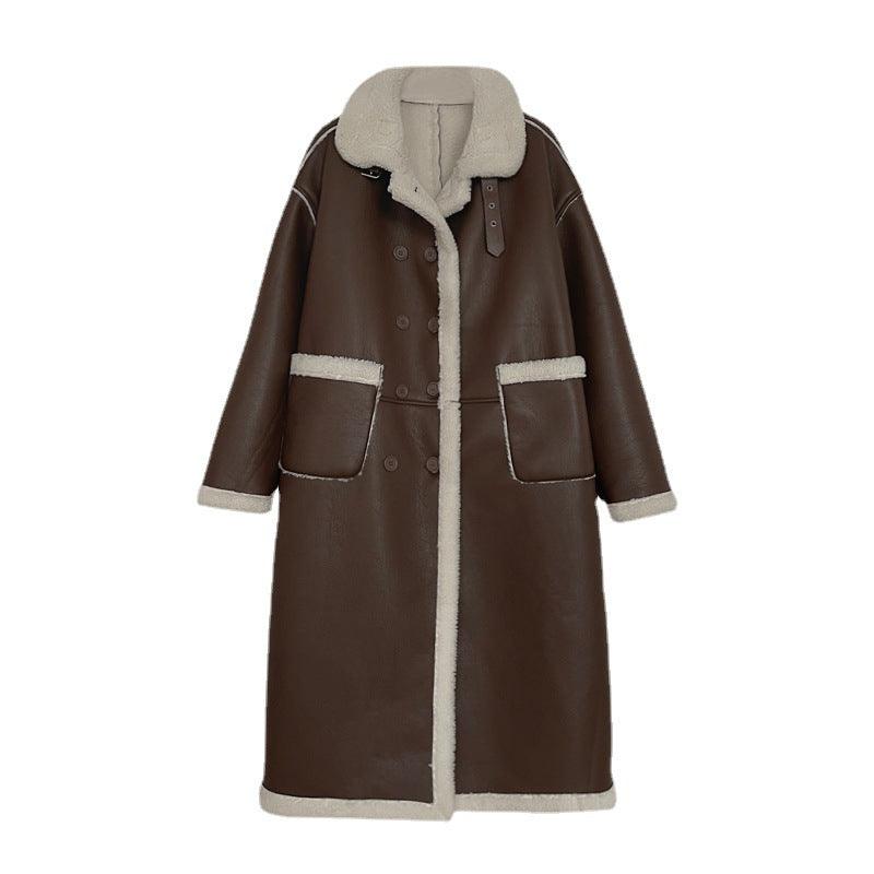 Women's Fur Padded Lambswool Coat - Nioor