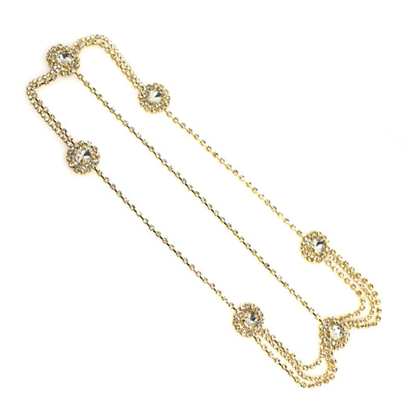 New Rhinestone Headdress Simple Water Drop Forehead Chain Bridal - Nioor