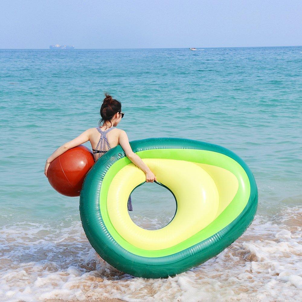 Inflatable Giant Avocado Pool Float Pool Swimming Float Swimming Ring Pool Circle Party Buoy Toy - Nioor