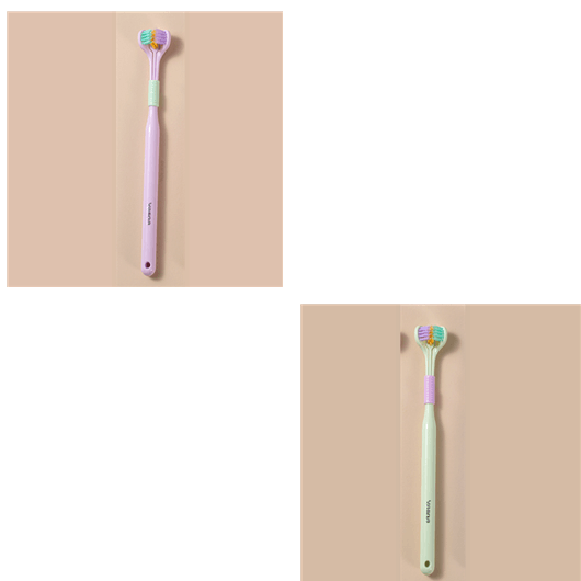 Three-sided Macaron Soft Bristle Toothbrush Care Safety Toothbrush Teeth Deep Cleaning Portable Travel - Nioor