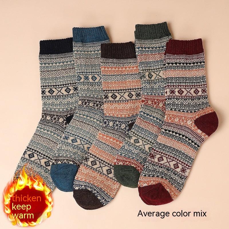 Mid-calf Length Men's Socks Retro Ethnic Style - Nioor