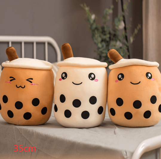 Cute Fruit Drink Plush Stuffed Soft Strawberry Milk Tea Plush Boba Tea Cup Toy Bubble Tea Pillow Cushion Kids Gift - Nioor