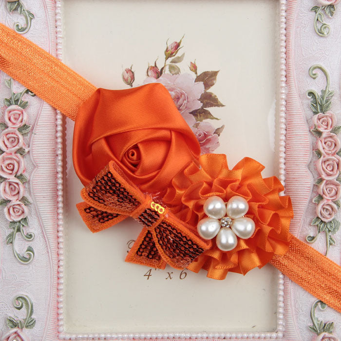 Rose sequin bow headband