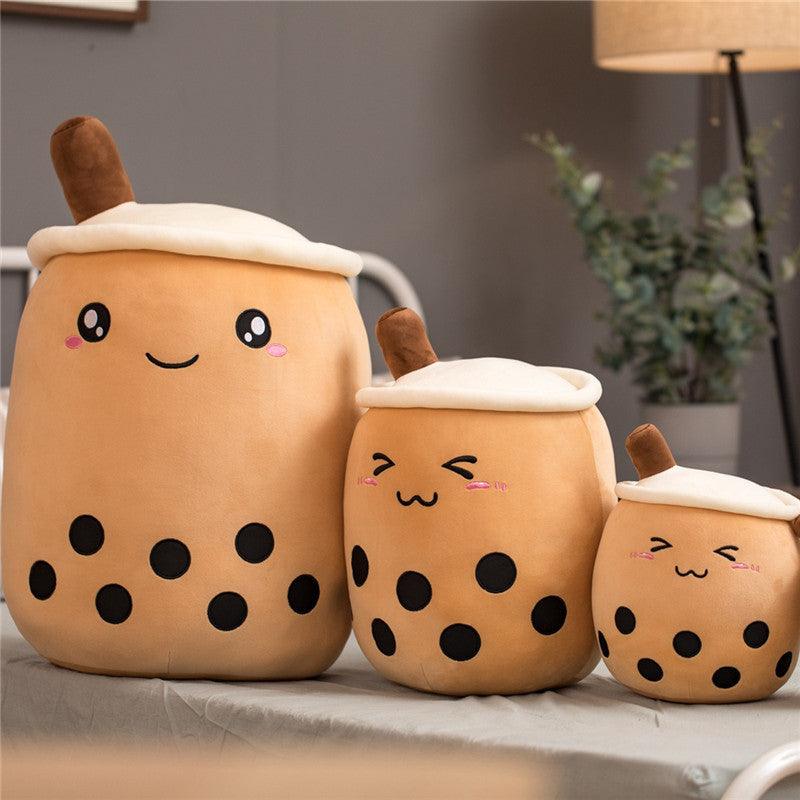 Cute Fruit Drink Plush Stuffed Soft Strawberry Milk Tea Plush Boba Tea Cup Toy Bubble Tea Pillow Cushion Kids Gift - Nioor