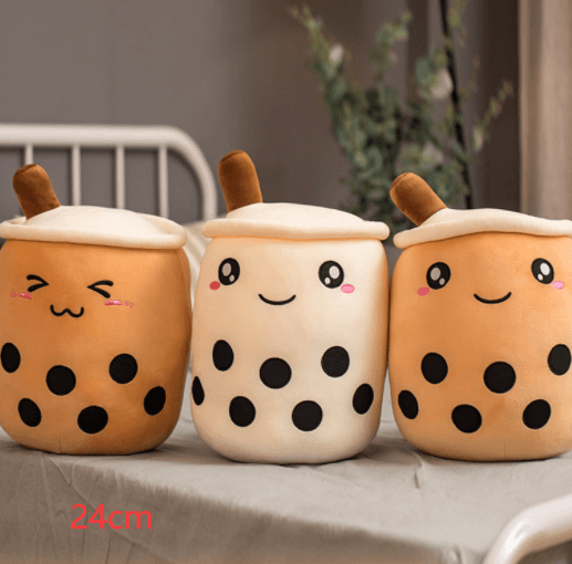 Cute Fruit Drink Plush Stuffed Soft Strawberry Milk Tea Plush Boba Tea Cup Toy Bubble Tea Pillow Cushion Kids Gift - Nioor