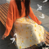 Spring And Autumn Dress Mesh Fairy Dress Design Niche Temperament Skirt - Nioor