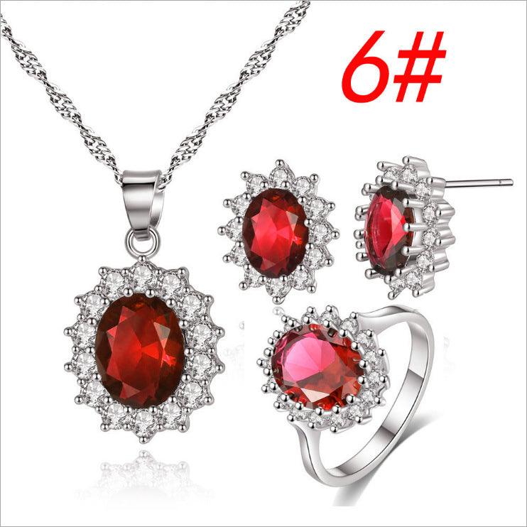 Sunflower Jewelry Set Necklace Ring Stud Earrings Bridal Jewelry - Nioor