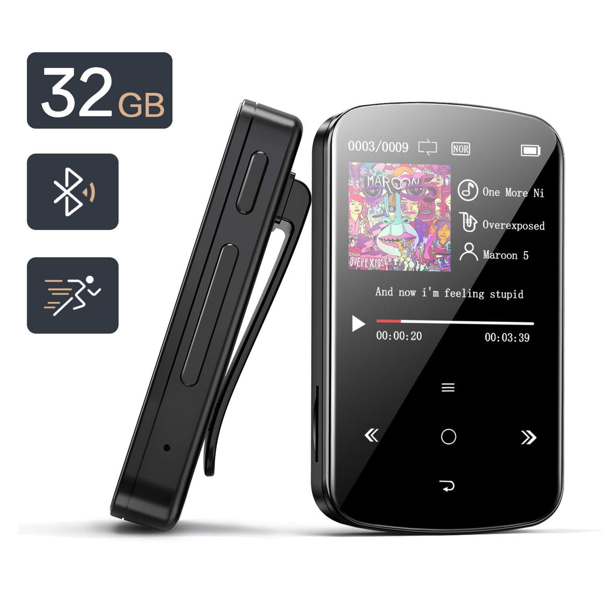 32GB HD Screen Portable Sports Mp3 Music Player Ultra-thin - Nioor