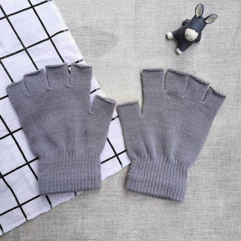 Autumn And Winter Thin Knitted Half Finger Gloves Adult Riding Cold-proof - Nioor