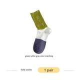 Ripped Beggar Socks Women Striped Bunching Socks - Nioor