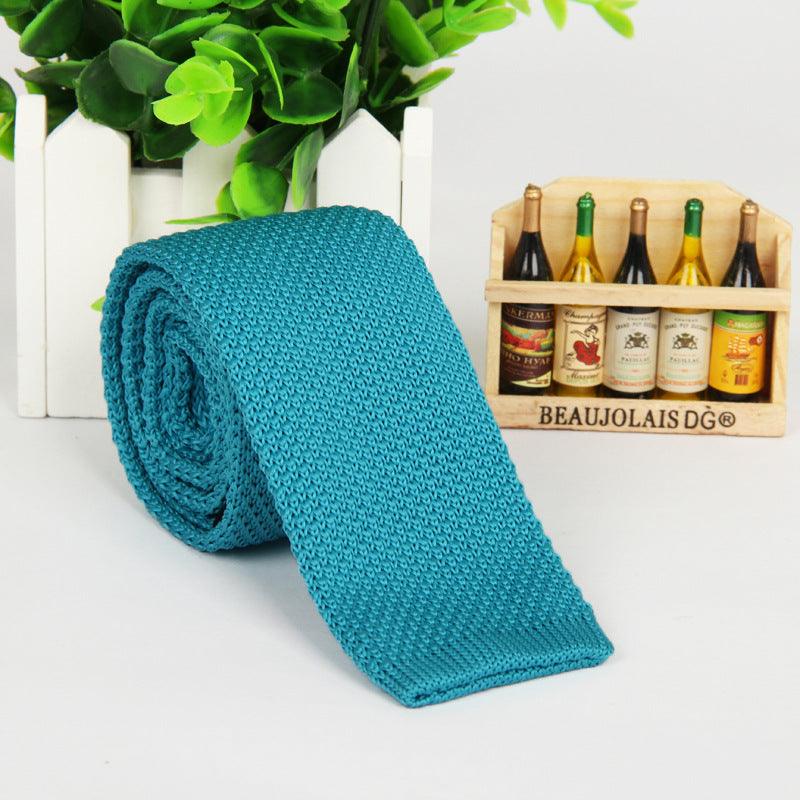 Solid-color knitted tie for men - Nioor