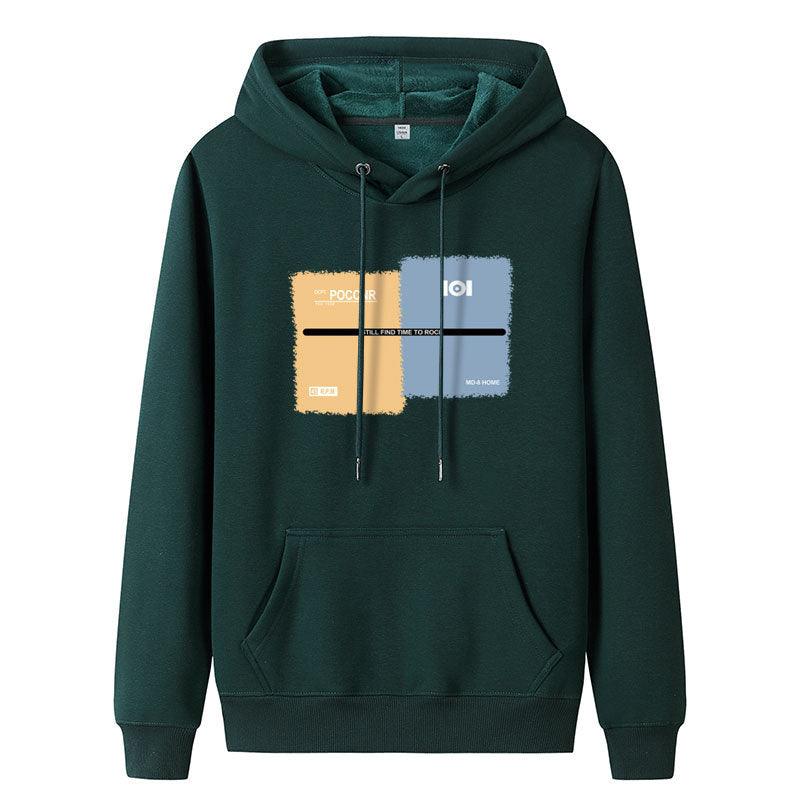 Men's Fashion Casual Fleece-lined Thickened Hooded Sweatshirt - Nioor