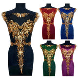 Gold Sequin Flower Gauze Embroidery Cloth Stick Dance Clothes Decorative Accessories