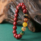 Cinnabar Bracelet Natural Five Gods Of Wealth Purple Gold