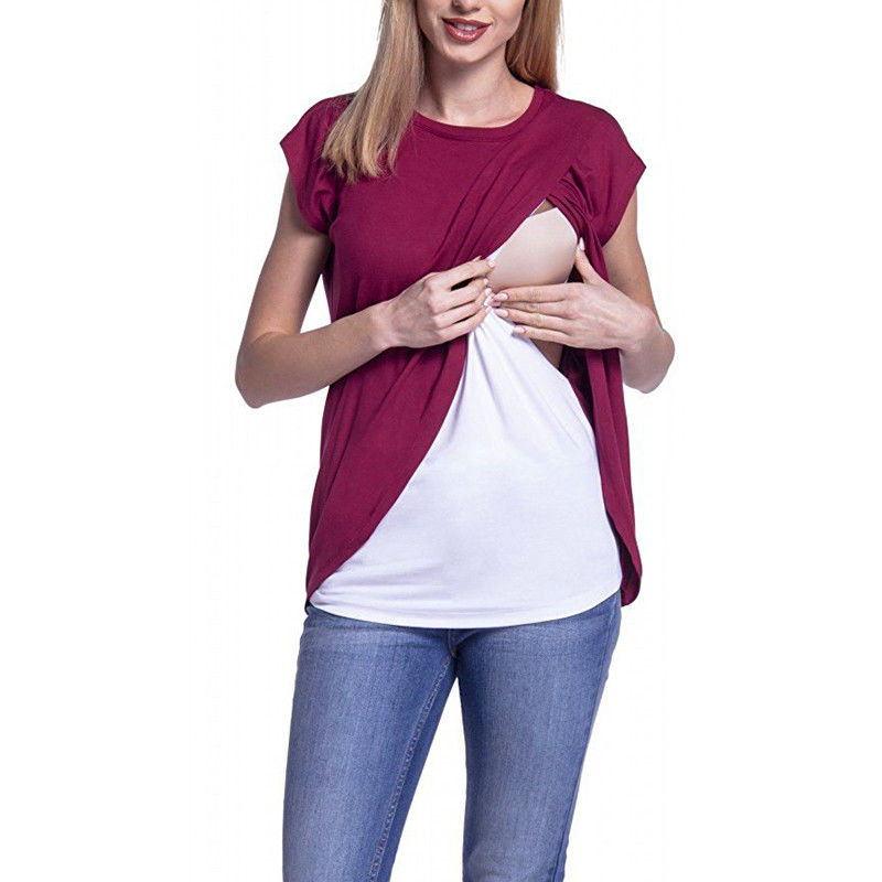 Candy-colored round neck short sleeves - Nioor