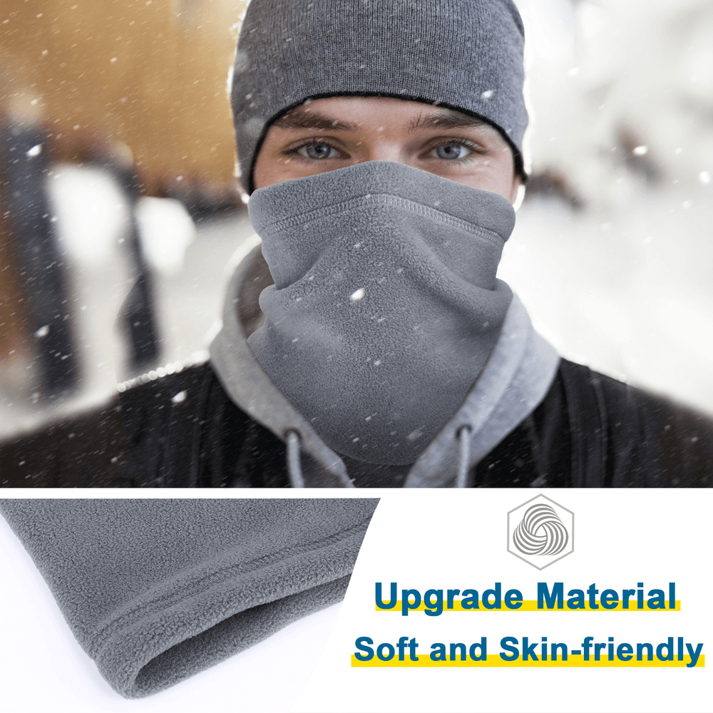 Winter Windproof Scarves Fleece Tube Scarf Mask Soft Half Face Cover SKi Snowboard Neck Warmer Gaiter Fashion Women Men Winter Fleece Face Mask Scarf Balaclava Neck Warmer - Nioor