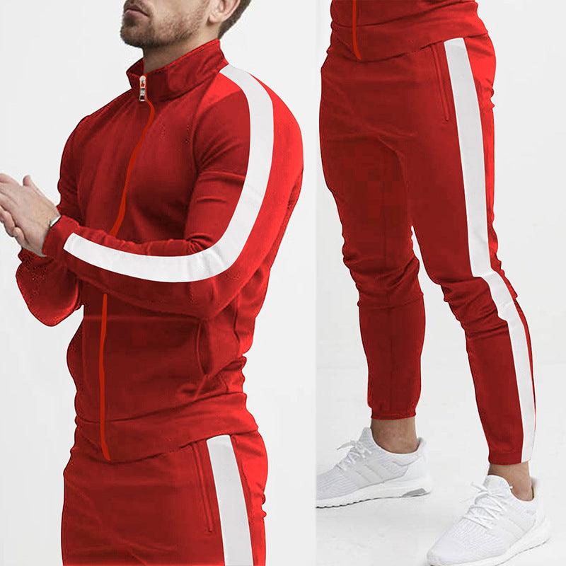 Men's Fashion Personalized Color Matching Hooded Sports Suit - Nioor