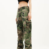 American Retro Hip Hop Camouflage Pants Men - Nioor