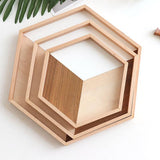 wooden tray wooden plate hexagon - Nioor