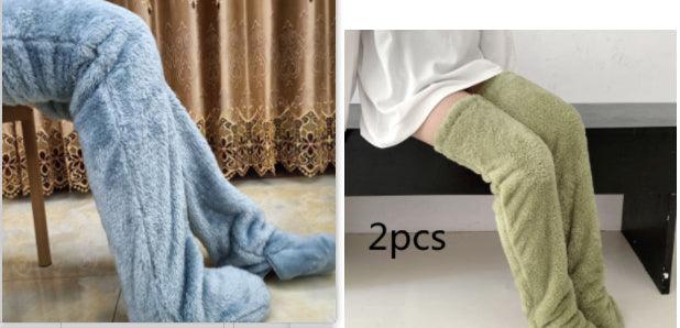 Over Knee High Fuzzy Long Socks Winter Warm Cold Leg Knee Joint Cold-proof Stockings Home Floor Sleeping Socks - Nioor