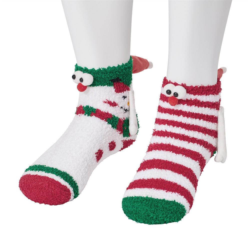 Mid Tube Christmas Couple Socks - Nioor