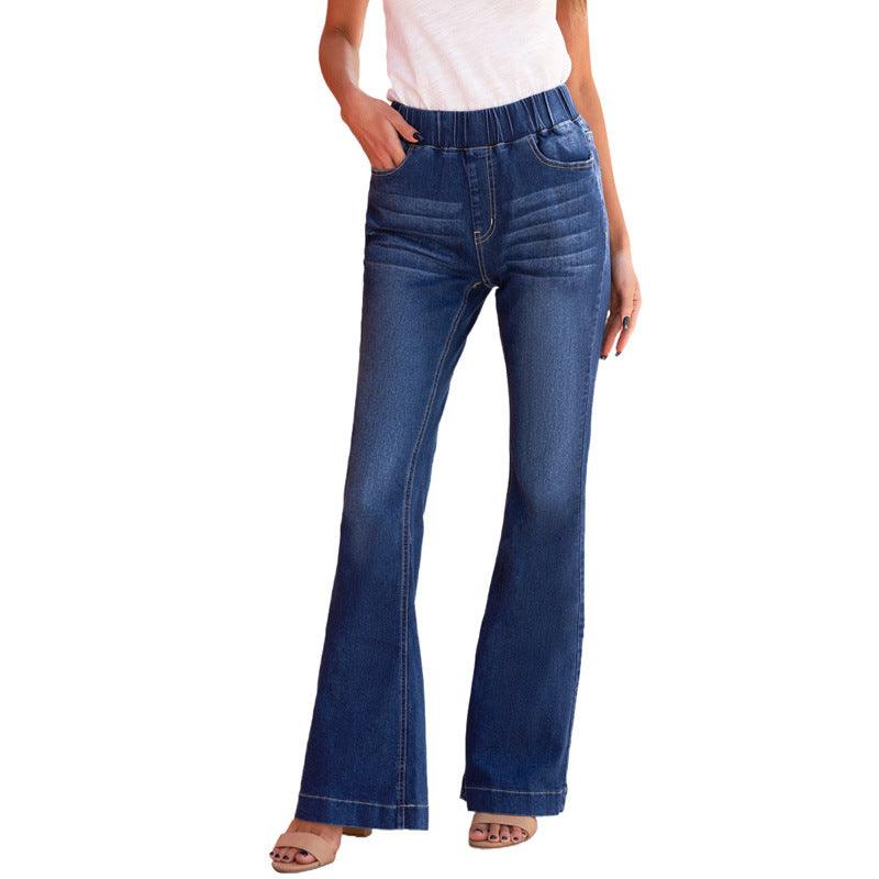 Jeans Women's European And American High Waist Elastic Waist Head - Nioor