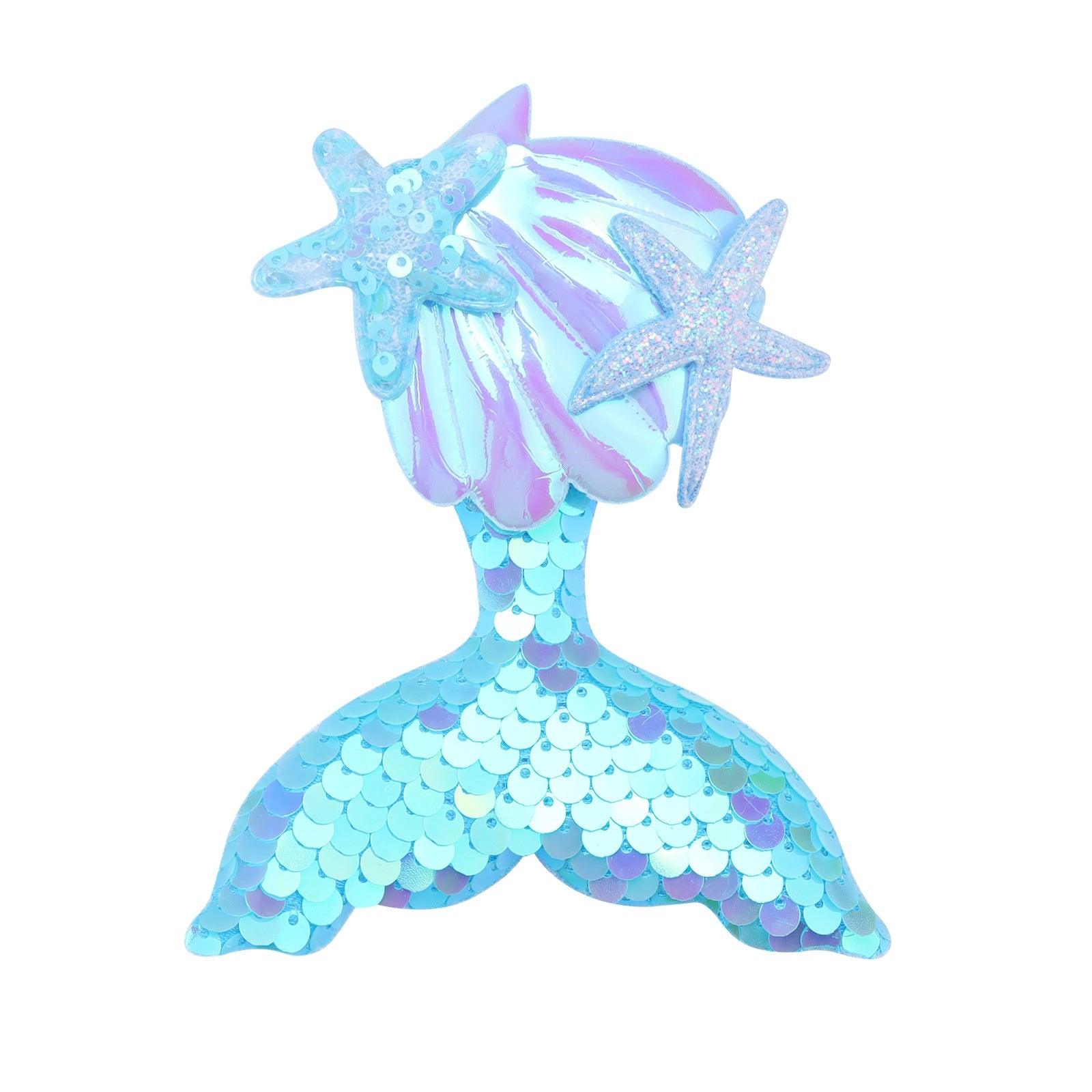 Cartoon Mermaid Tail Barrettes Little Girl Hair Clip Side - Nioor