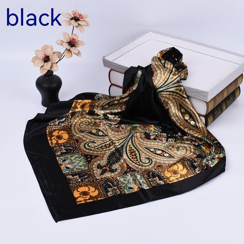 Spring New Versatile Large Kerchief Silk Scarf Classic Retro Printing - Nioor