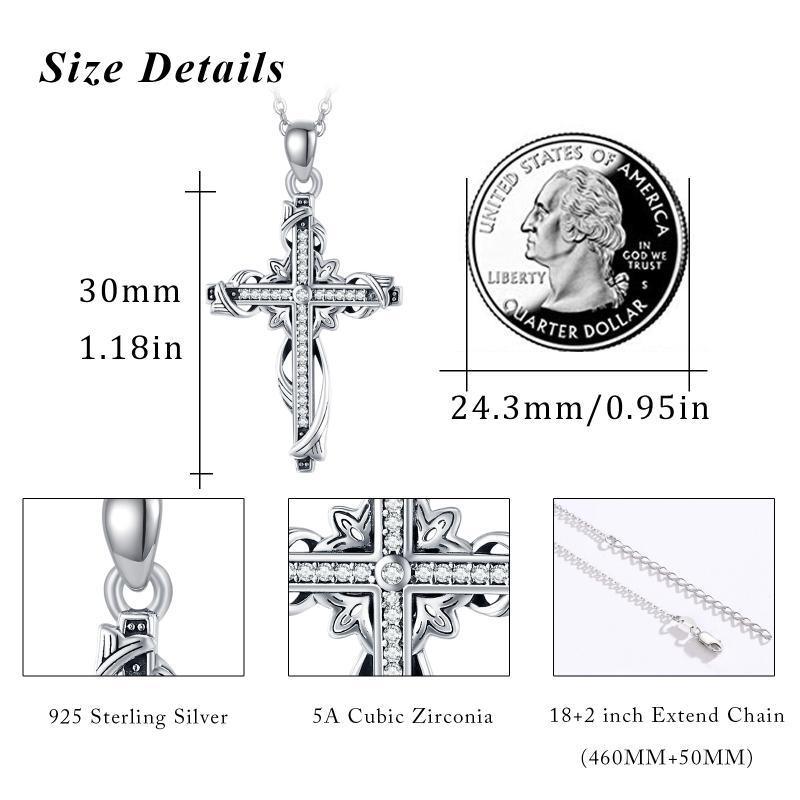 925 Sterling Silver for Women Cross Pendant Cross Jewelry Cross Necklace - Nioor