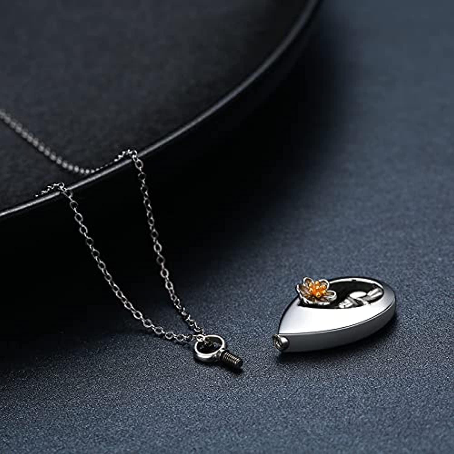 Cremation for Ashes Hummingbird Urn Necklace Teardrop Urn Pendant in Sterling Silver - Nioor