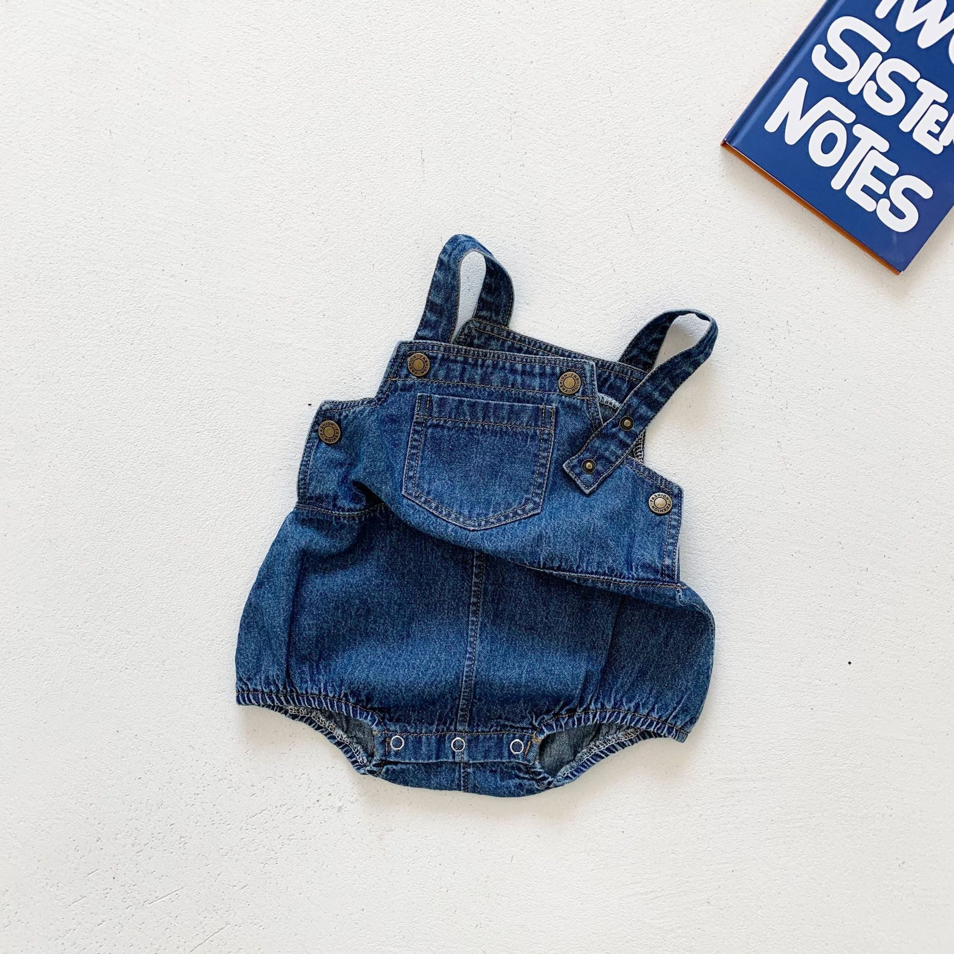 Baby Cotton Material Denim Triangle Jumpsuit