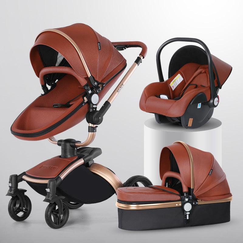 High Landscape Baby Stroller 360-degree Rotation 3-in-1 Basket Foldable - Nioor