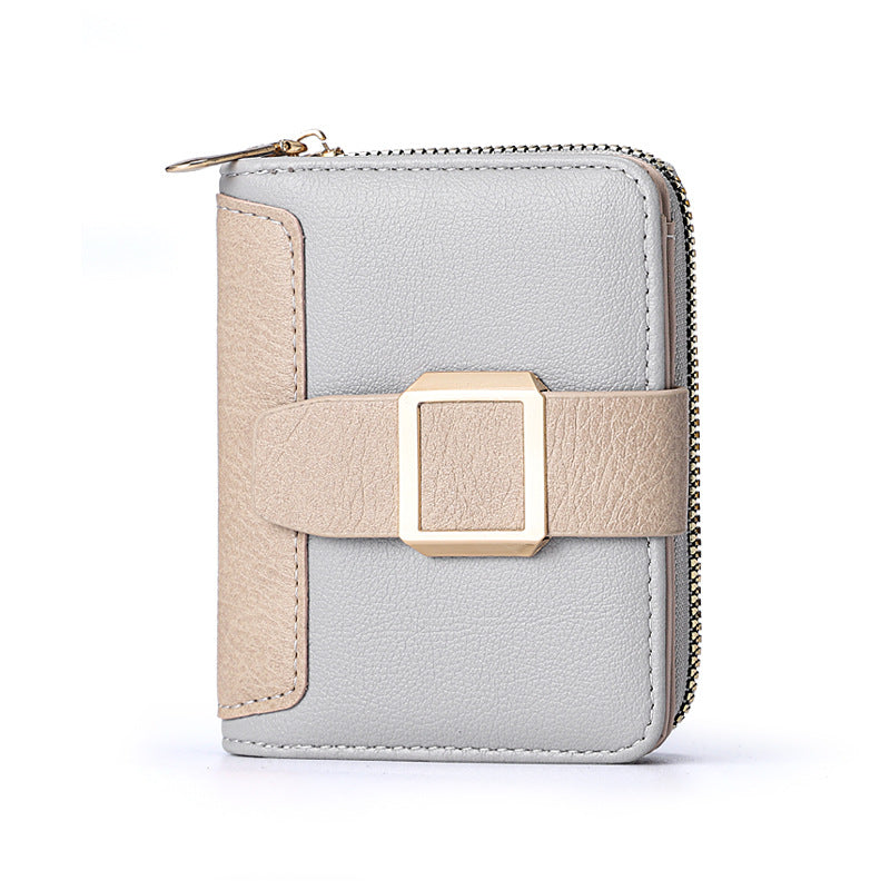 Women's Short Zipper Vertical Buckle Small Wallet