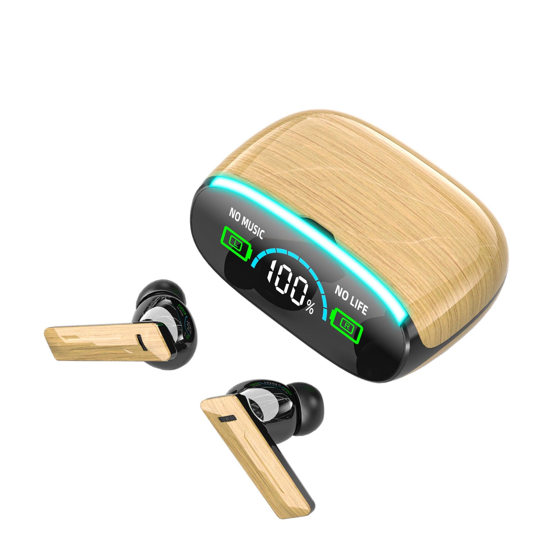 Wood Grain Wireless Sports In-ear Noise-canceling Low-latency Bluetooth Headphones - Nioor