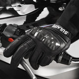 Men's And Women's Motorcycle Sheepskin Riding Full Finger Gloves - Nioor