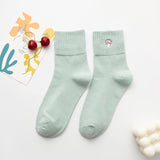 Women's Mid-calf Cartoon Mushroom Cute Cotton Socks - Nioor