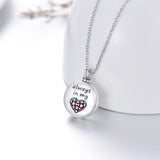 Heart Urn Engraved Cremation Necklace for Ashes in Sterling Silver - Nioor