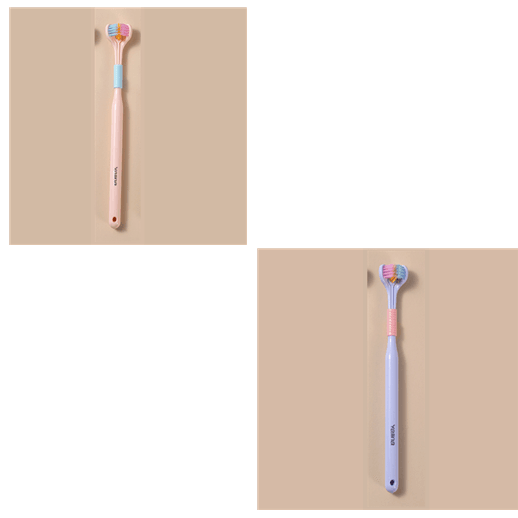 Three-sided Macaron Soft Bristle Toothbrush Care Safety Toothbrush Teeth Deep Cleaning Portable Travel - Nioor