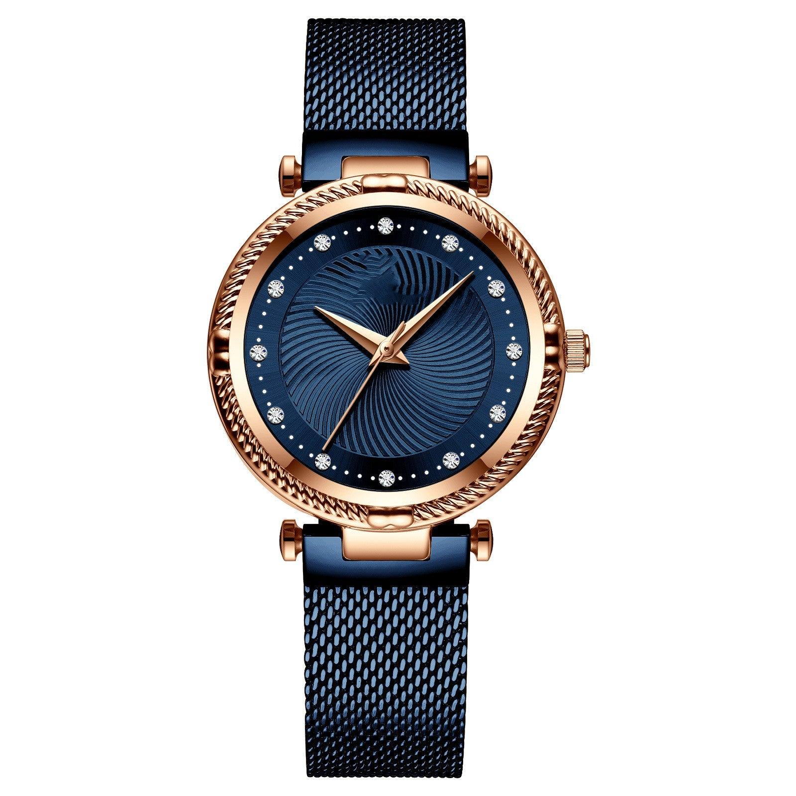 Mesh Waterproof Diamond Inlaid Women's Watch - Nioor