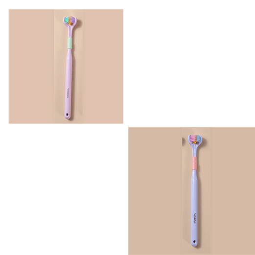 Three-sided Macaron Soft Bristle Toothbrush Care Safety Toothbrush Teeth Deep Cleaning Portable Travel - Nioor