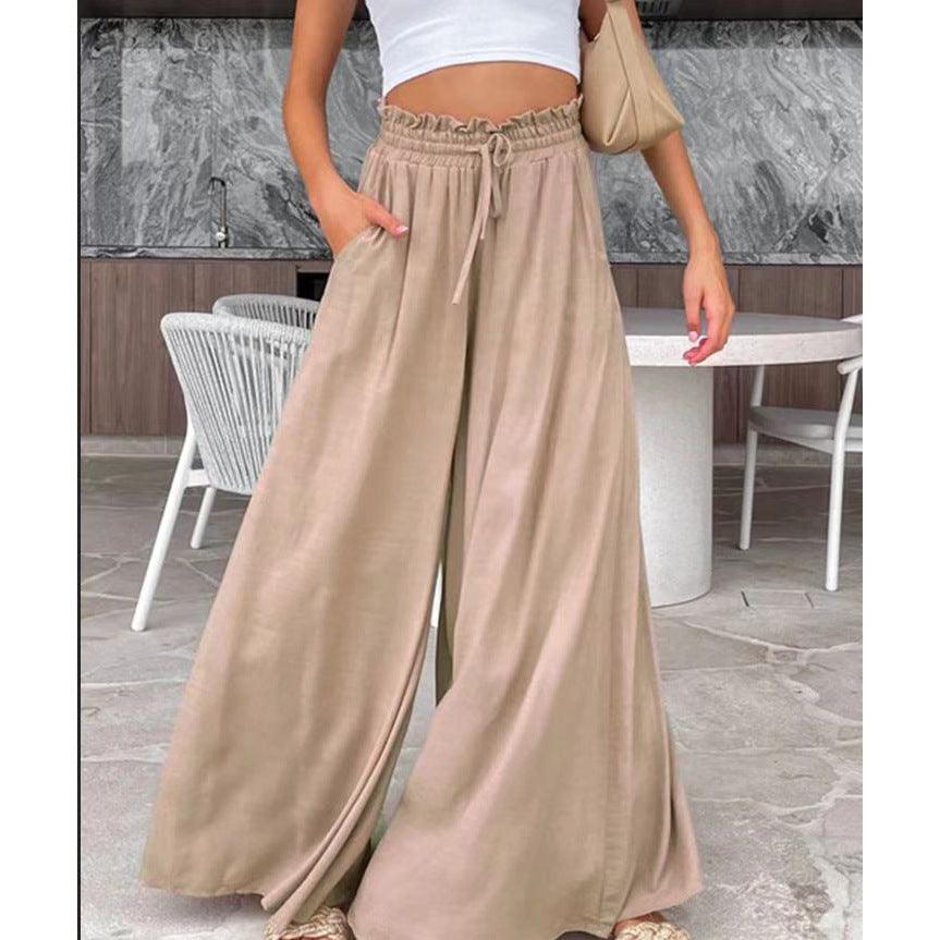 Elastic Waist Fashion Casual Wide-leg Pants For Women - Nioor