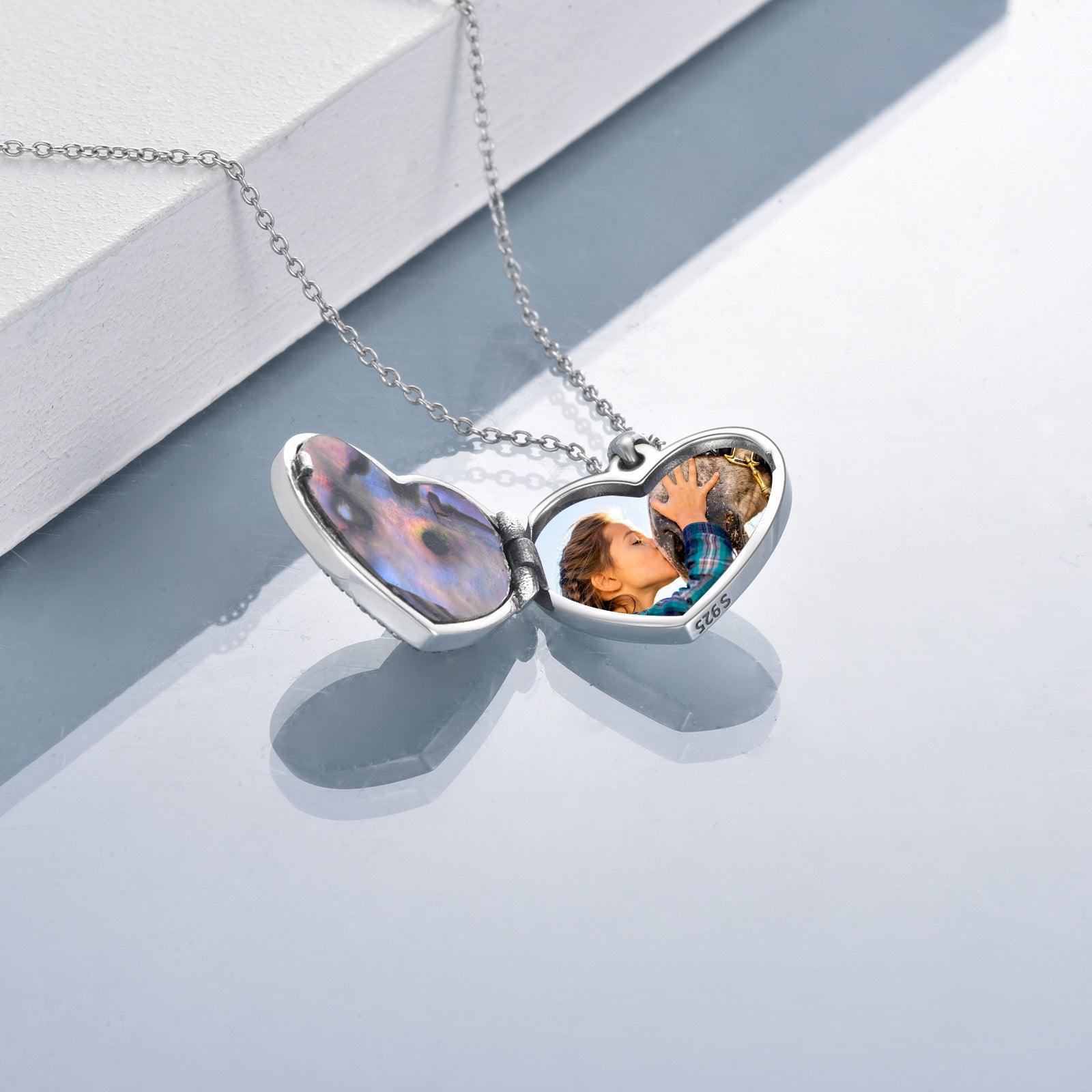 Horse Heart with Girls Pendant Necklace Gifts for Her - Nioor