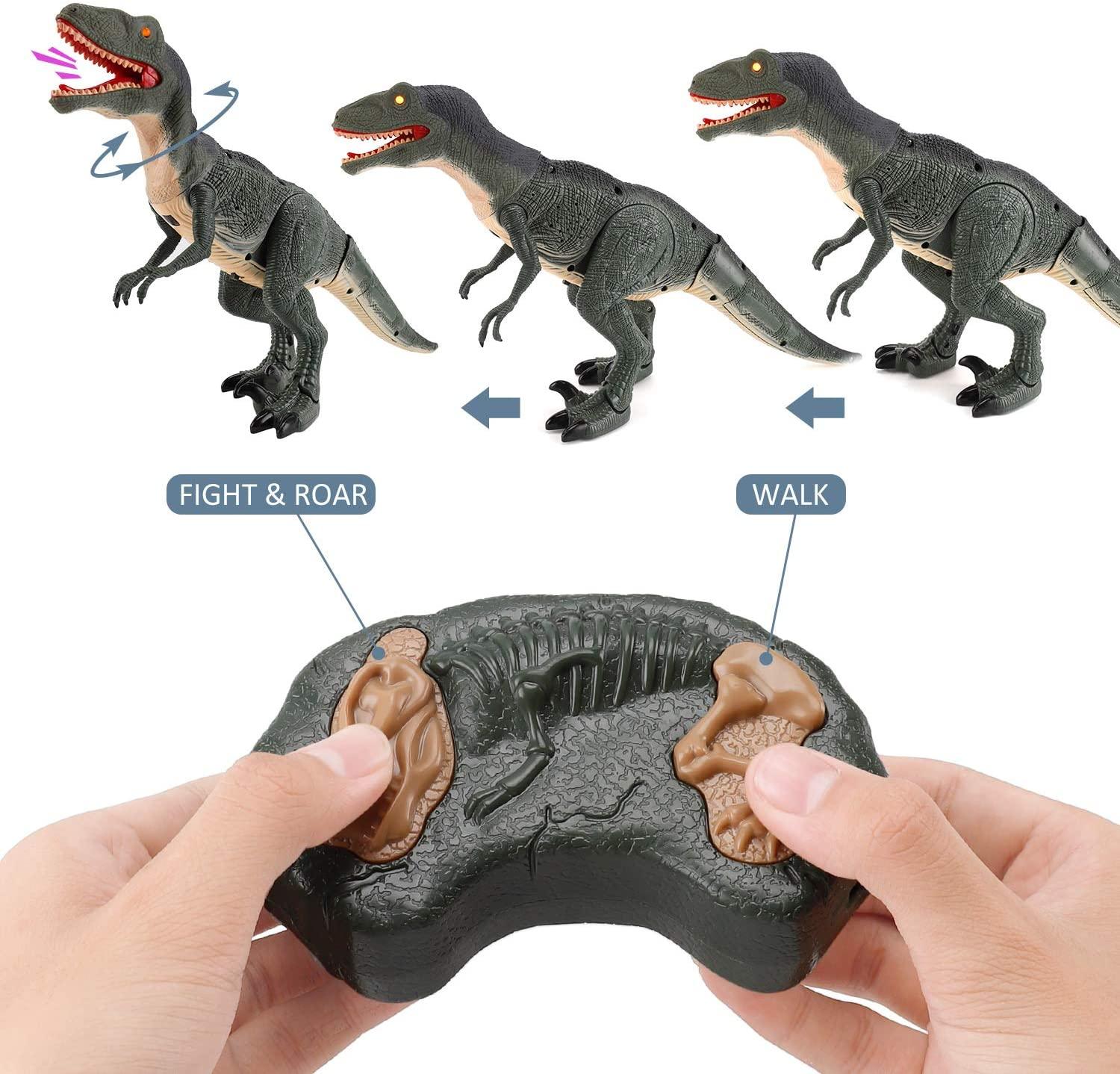 Remote Control R C Walking Dinosaur Toy With Shaking Head,Light Up Eyes & Sounds ,Velociraptor,Gift For Kids Amazon Platform Banned - Nioor