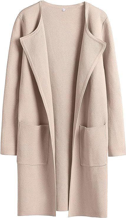 Women's Woolen Coat With Pockets Autumn And Winter Temperament Slim Fit Mid Length Jacket Comfortable Casual Lapel Coats - Nioor