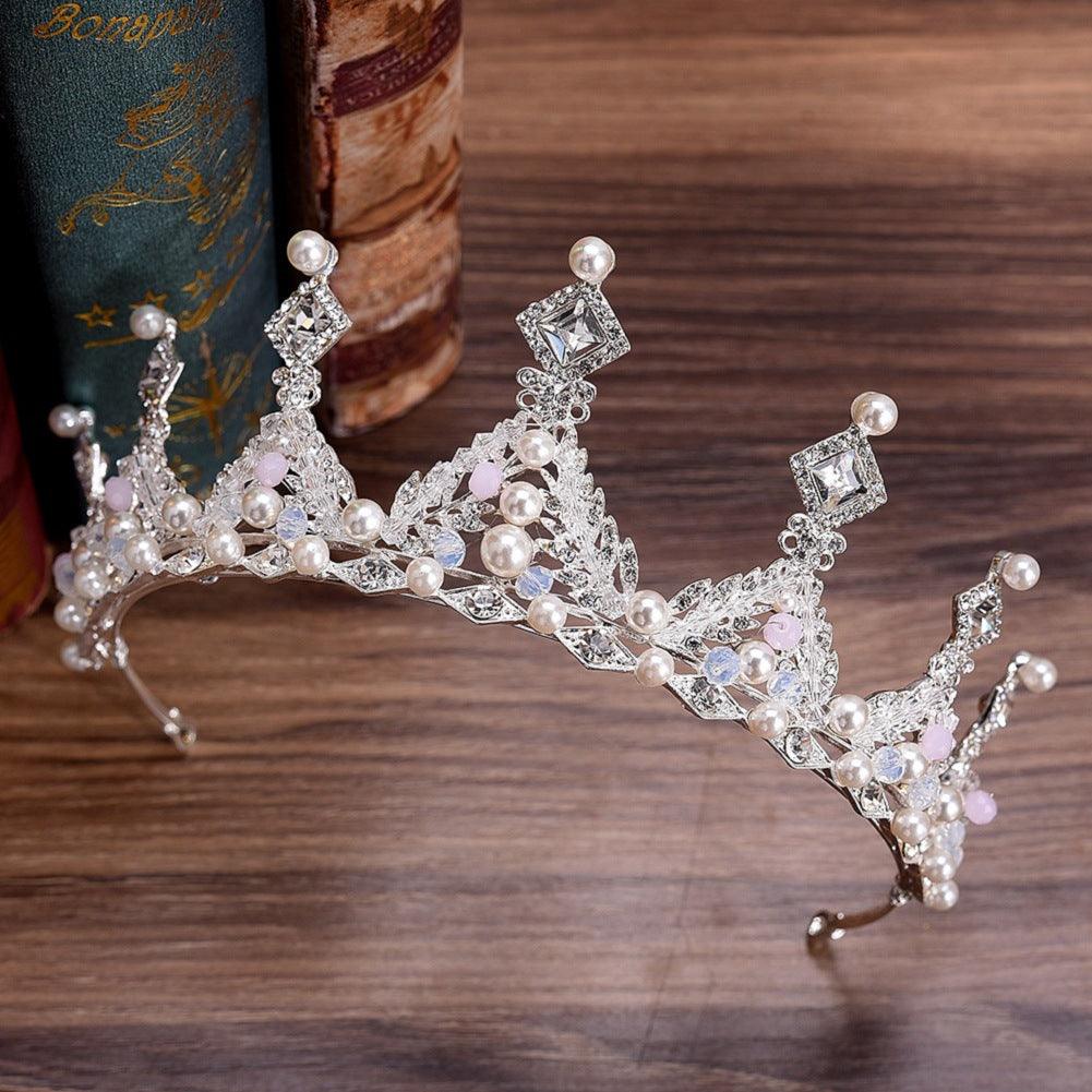 Korean Style Bridal Crown Earring Set - Nioor